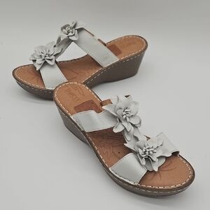 Born Women's Slide Sandals Cork Platform Floral Design Size 11
